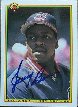 Jerry Browne Signed 1990 Bowman Baseball Card - Cleveland Indians