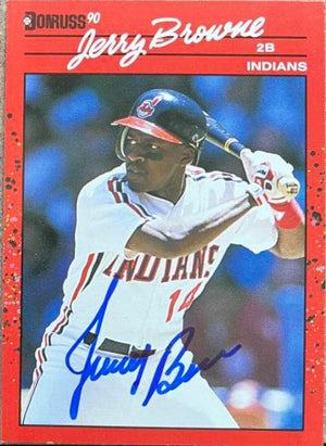 Jerry Browne Signed 1990 Donruss Baseball Card - Cleveland Indians