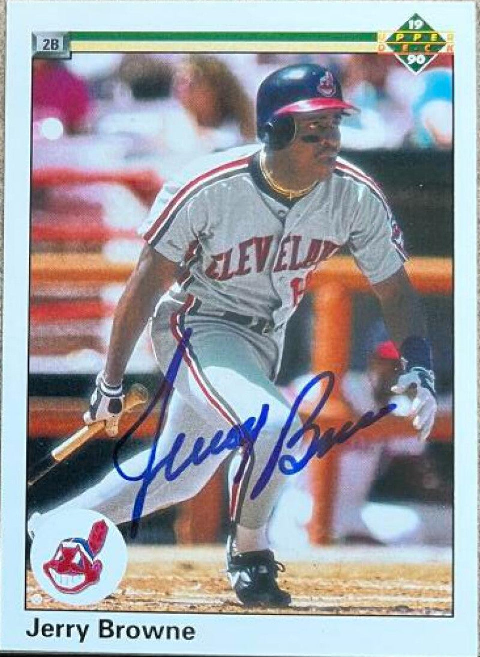 Jerry Browne Signed 1990 Upper Deck Baseball Card - Cleveland Indians