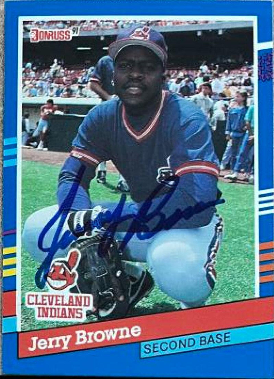 Jerry Browne Signed 1991 Donruss Baseball Card - Cleveland Indians