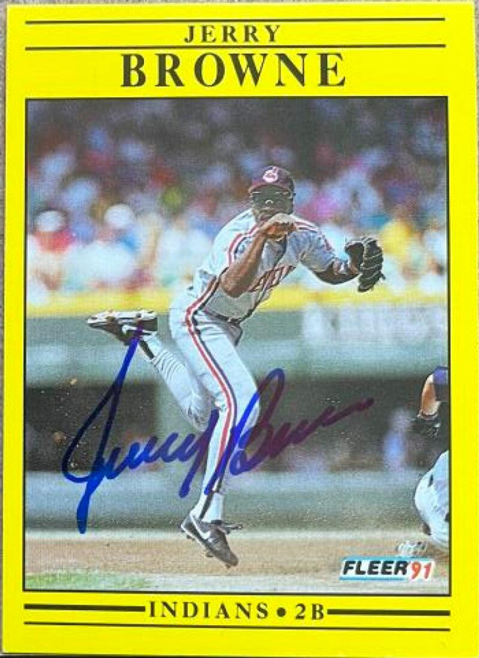 Jerry Browne Signed 1991 Fleer Baseball Card - Cleveland Indians