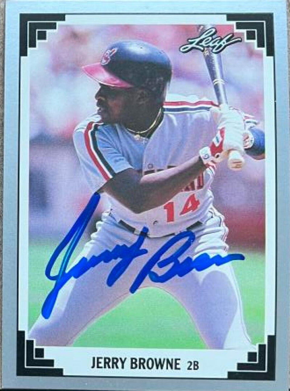 Jerry Browne Signed 1991 Leaf Baseball Card - Cleveland Indians