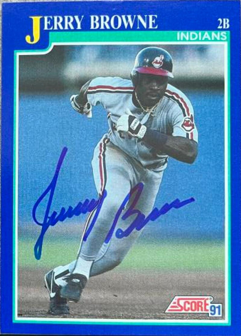 Jerry Browne Signed 1991 Score Baseball Card - Cleveland Indians