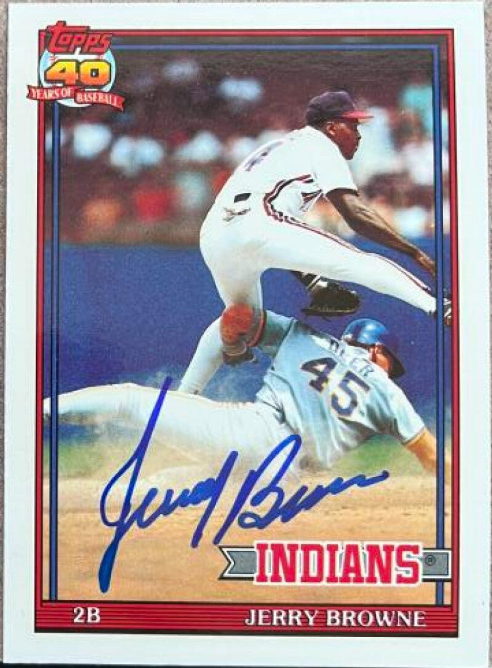 Jerry Browne Signed 1991 Topps Tiffany Baseball Card - Cleveland Indians