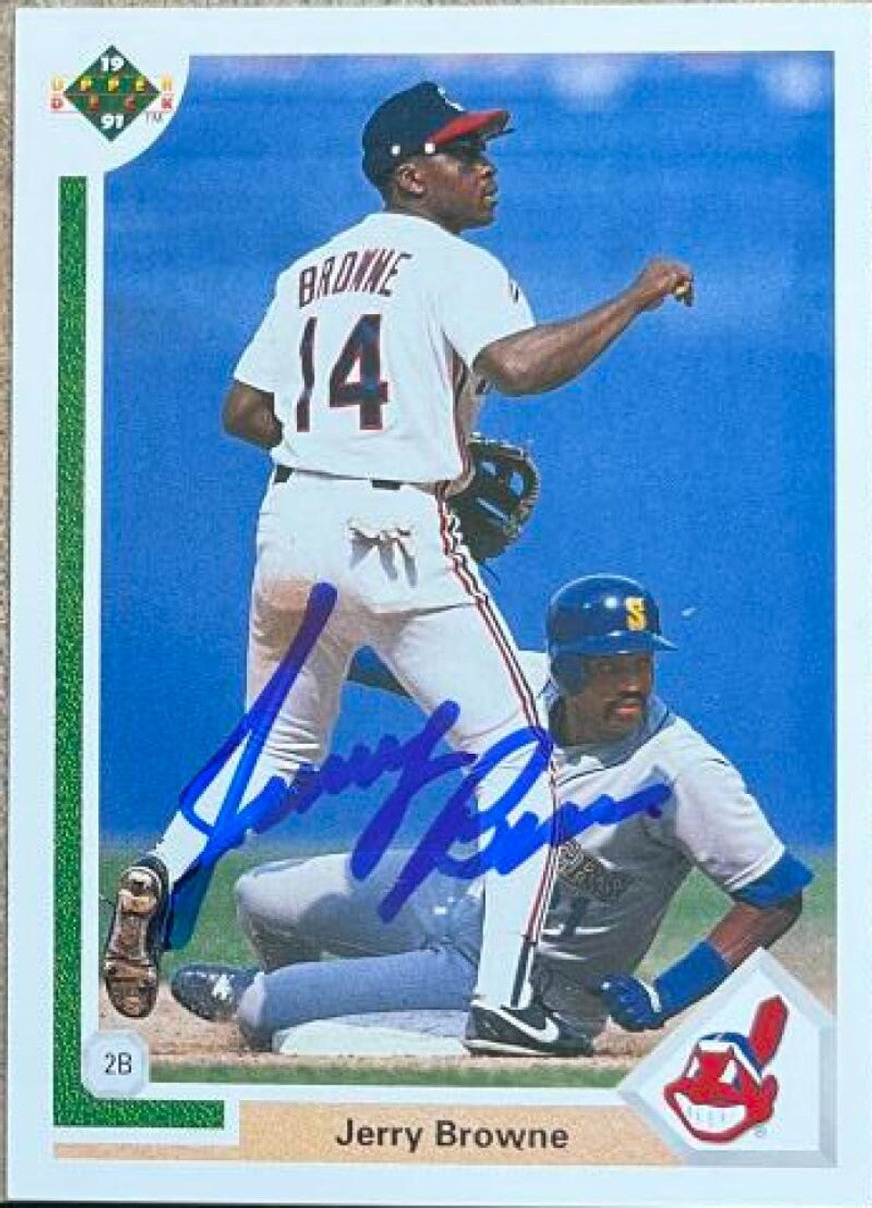 Jerry Browne Signed 1991 Upper Deck Baseball Card - Cleveland Indians