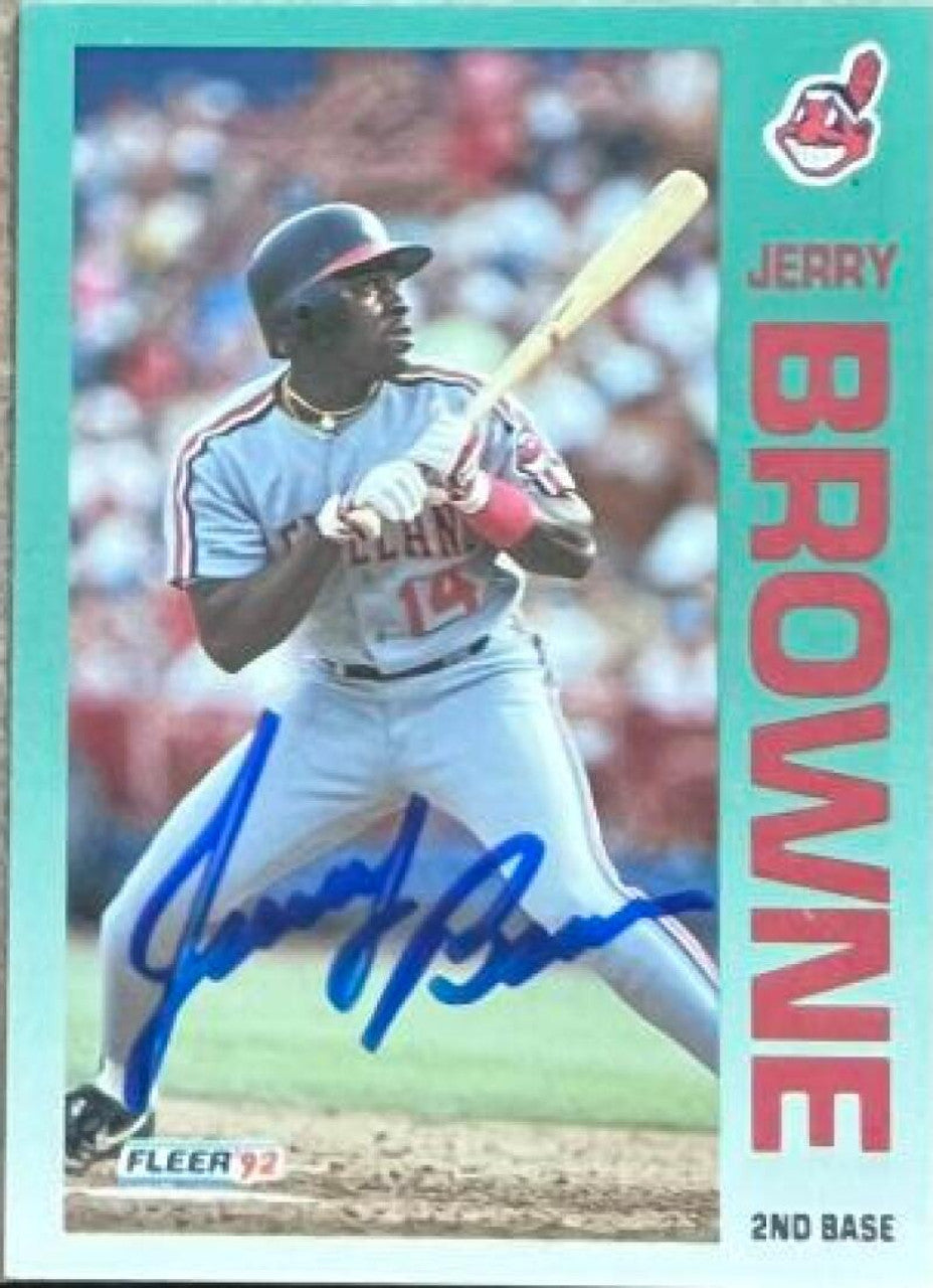 Jerry Browne Signed 1992 Fleer Baseball Card - Cleveland Indians