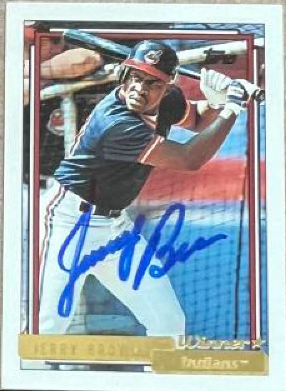 Jerry Browne Signed 1992 Topps Gold Winner Baseball Card - Cleveland Indians