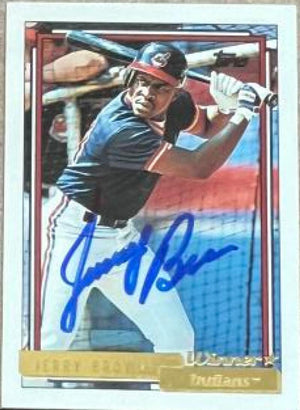 ジェリー・ブラウン直筆サイン入り 1992 Topps Gold Winner ベースボールカード - クリーブランド・インディアンス