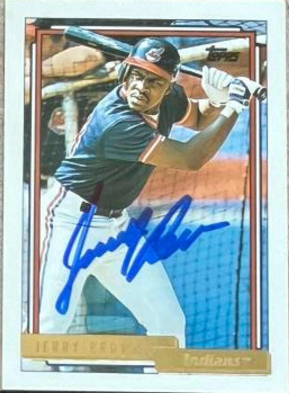 ジェリー・ブラウン直筆サイン入り 1992 Topps ゴールド ベースボール カード - クリーブランド インディアンス