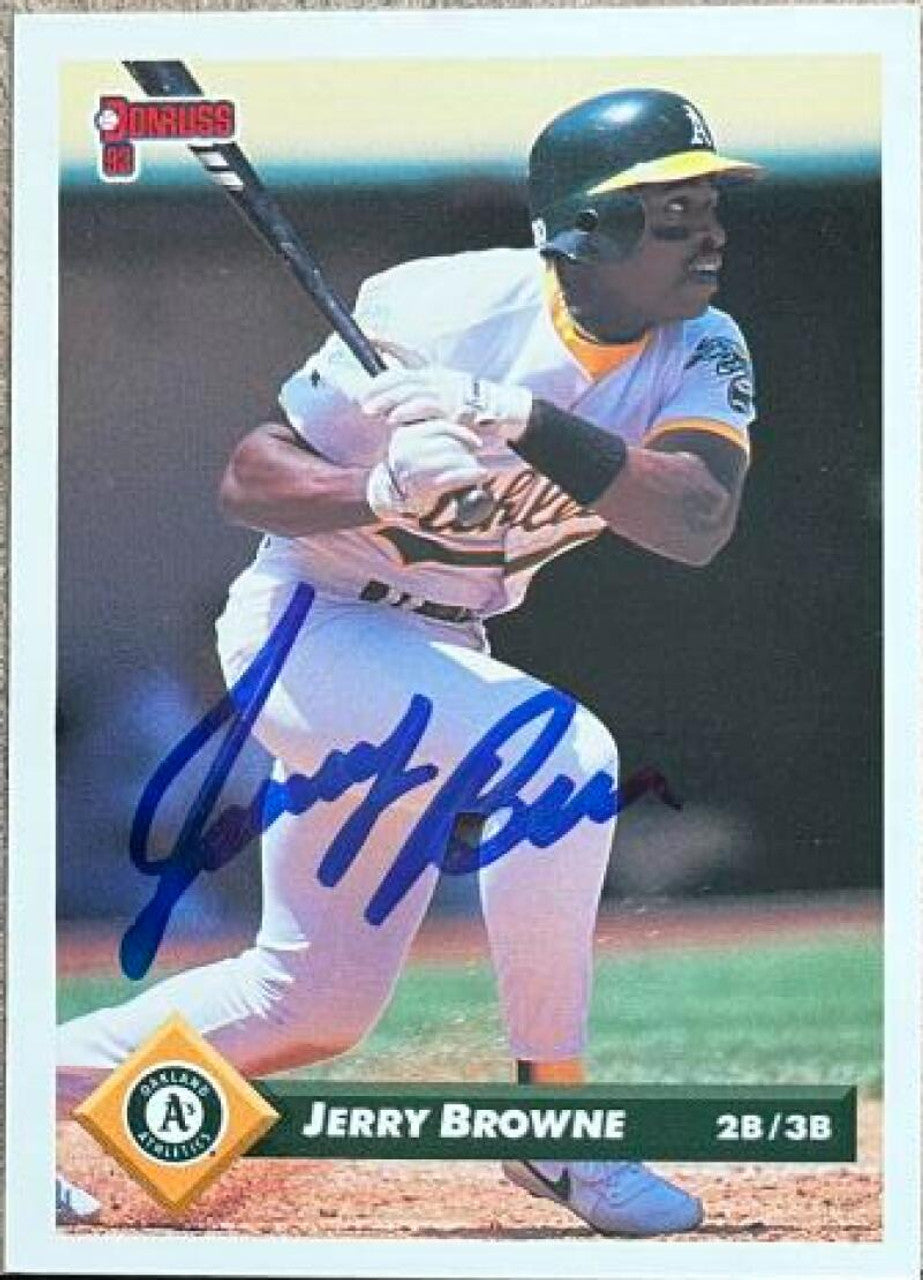 Jerry Browne Signed 1993 Donruss Baseball Card - Oakland A's