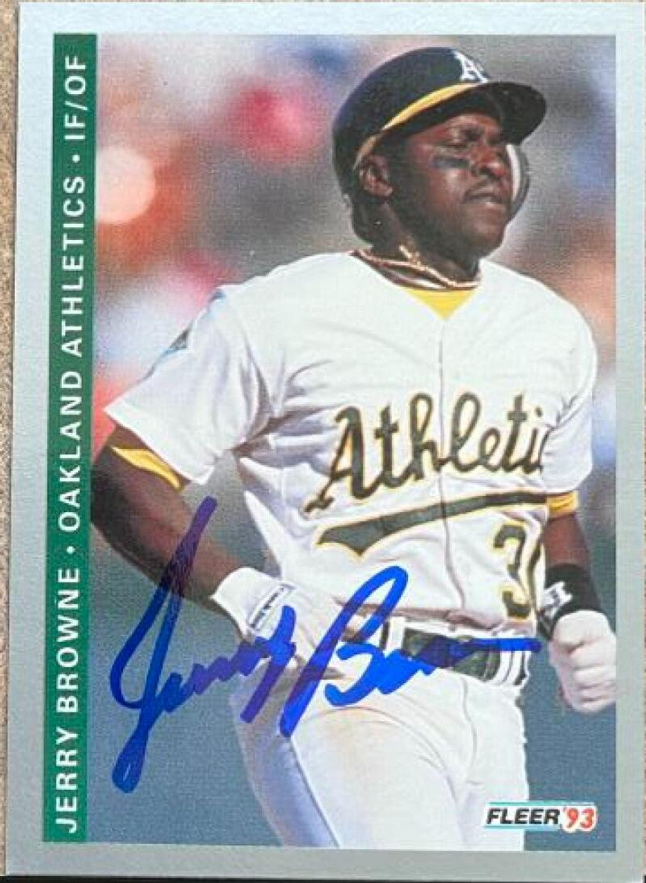 Jerry Browne Signed 1993 Fleer Baseball Card - Oakland A's