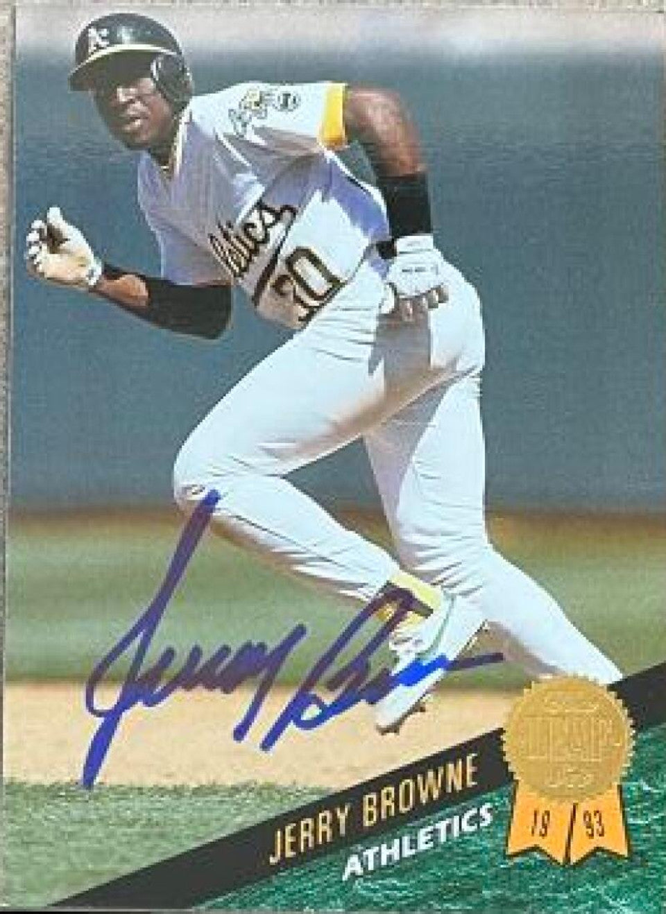 Jerry Browne Signed 1993 Leaf Baseball Card - Oakland A's