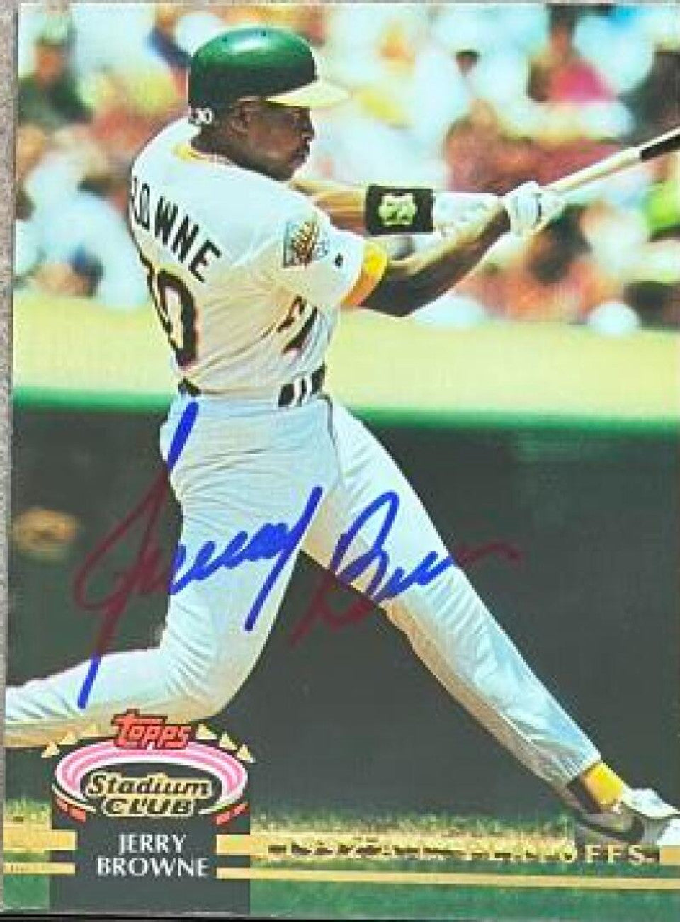 Jerry Browne Signed 1993 Stadium Club Murphy Baseball Card - Oakland A's