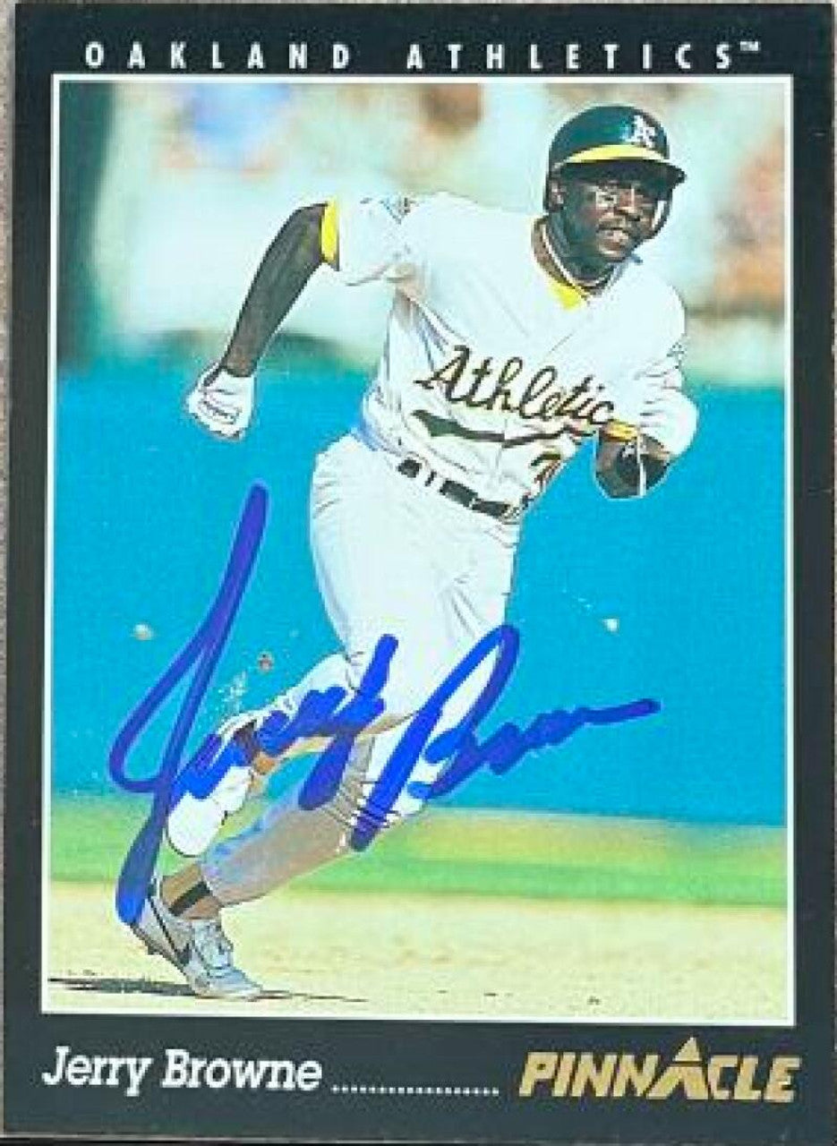 Jerry Browne Signed 1993 Pinnacle Baseball Card - Oakland A's