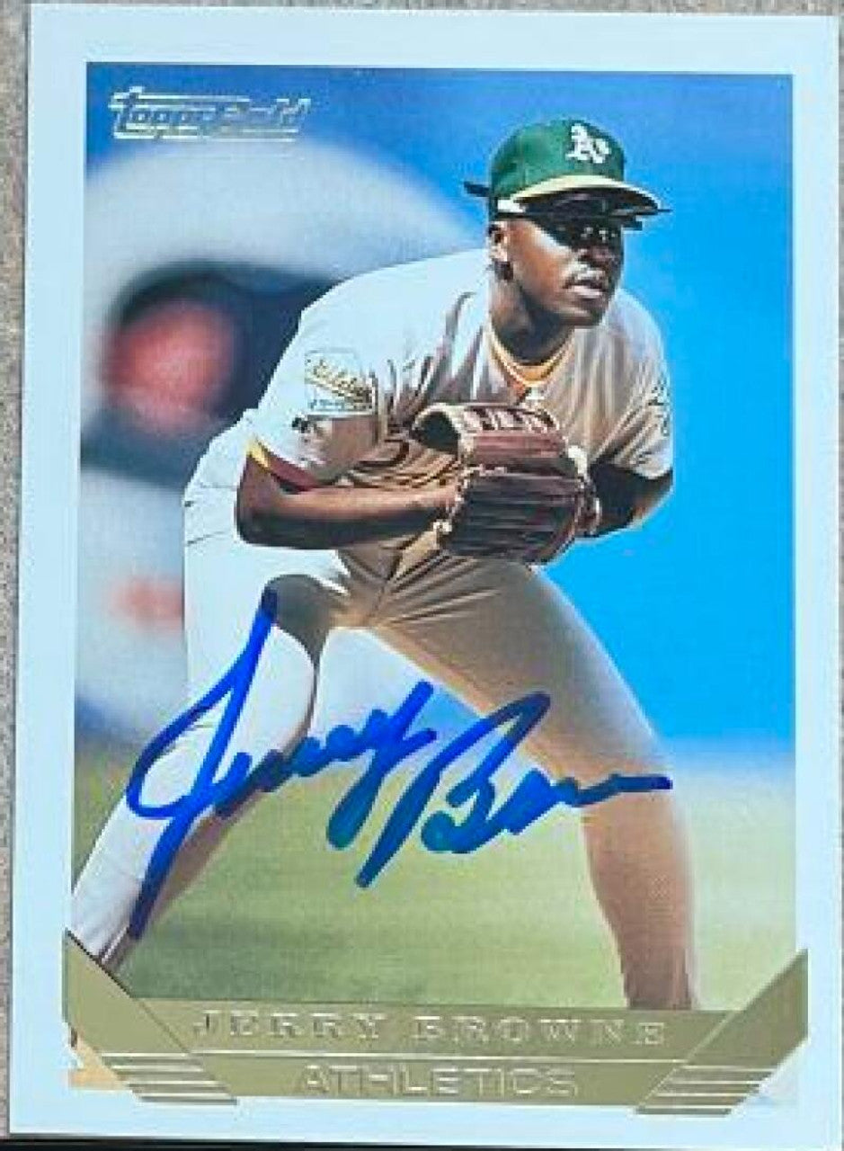 Jerry Browne Signed 1993 Topps Gold Baseball Card - Oakland A's