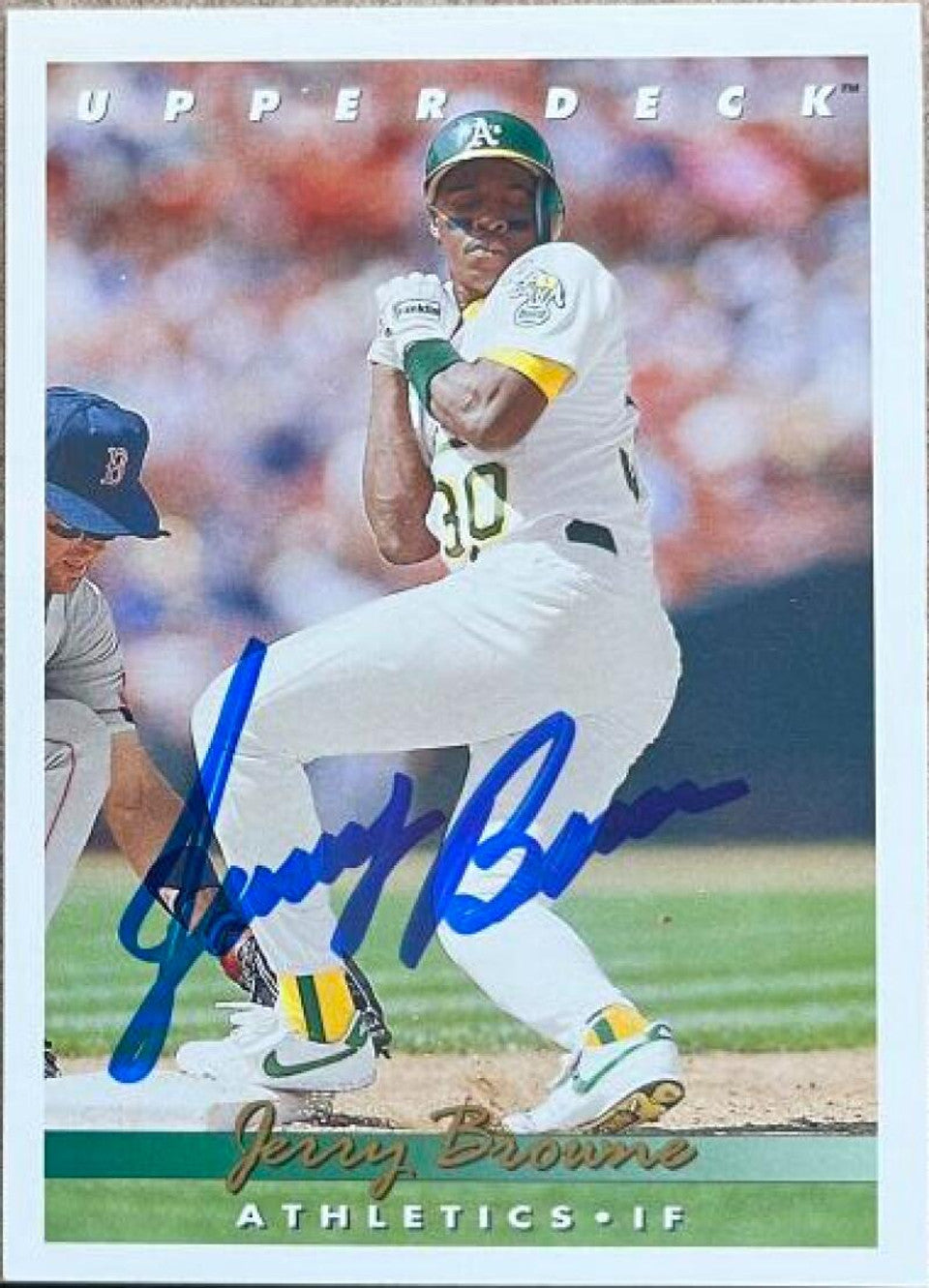 Jerry Browne Signed 1993 Upper Deck Baseball Card - Oakland A's