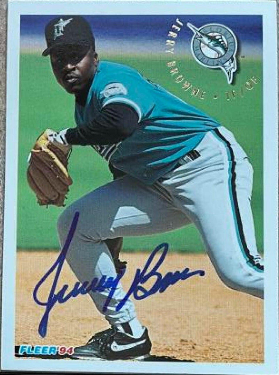 Jerry Browne Signed 1994 Fleer Update Baseball Card - Florida Marlins