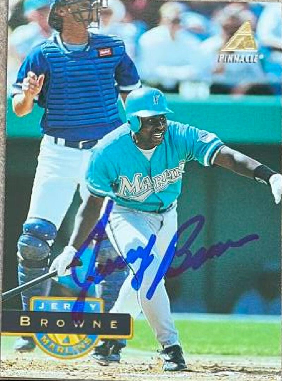 Jerry Browne Signed 1994 Pinnacle Baseball Card - Florida Marlins