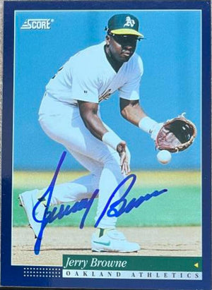 Jerry Browne Signed 1994 Score Baseball Card - Oakland A's