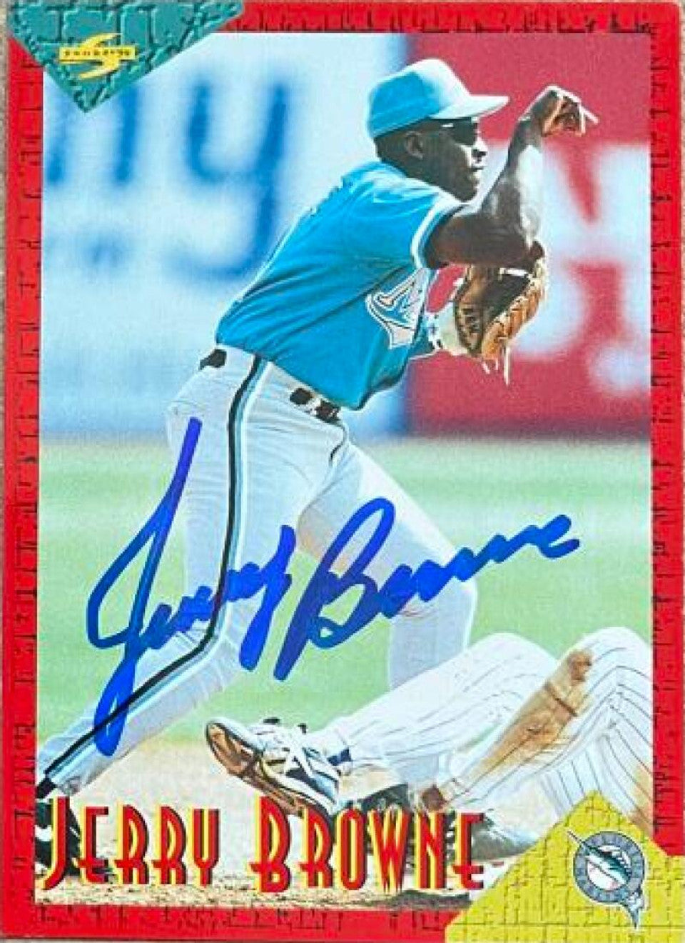 Jerry Browne Signed 1994 Score Rookie & Traded Baseball Card - Florida Marlins