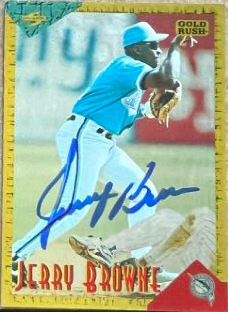 Jerry Browne Signed 1994 Score Rookie & Traded Gold Rush Baseball Card - Florida Marlins