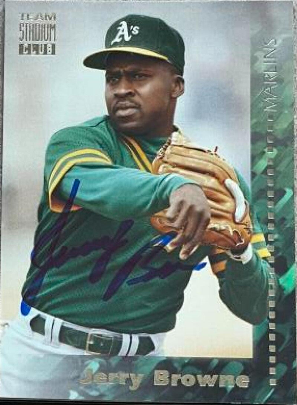 Jerry Browne Signed 1994 Stadium Club Team Baseball Card - Oakland A's