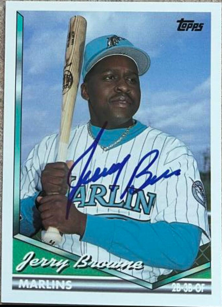 Jerry Browne Signed 1994 Topps Traded Baseball Card - Florida Marlins