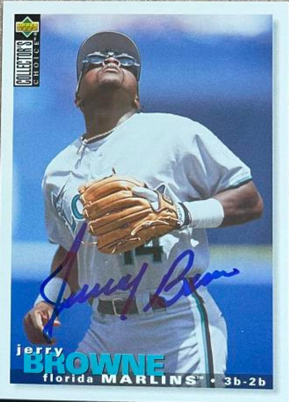 Jerry Browne Signed 1995 Collector's Choice Baseball Card - Florida Marlins