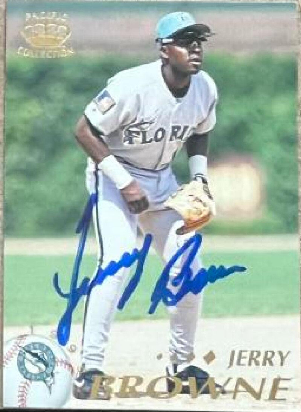 Jerry Browne Signed 1995 Pacific Baseball Card - Florida Marlins