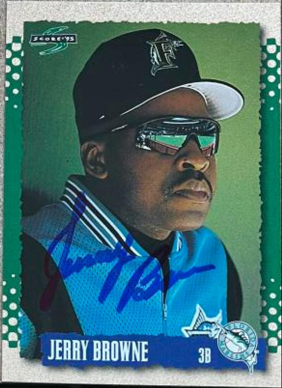 Jerry Browne Signed 1995 Score Baseball Card - Florida Marlins