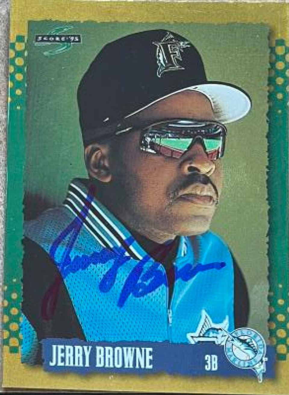 Jerry Browne Signed 1995 Score Gold Rush Baseball Card - Florida Marlins