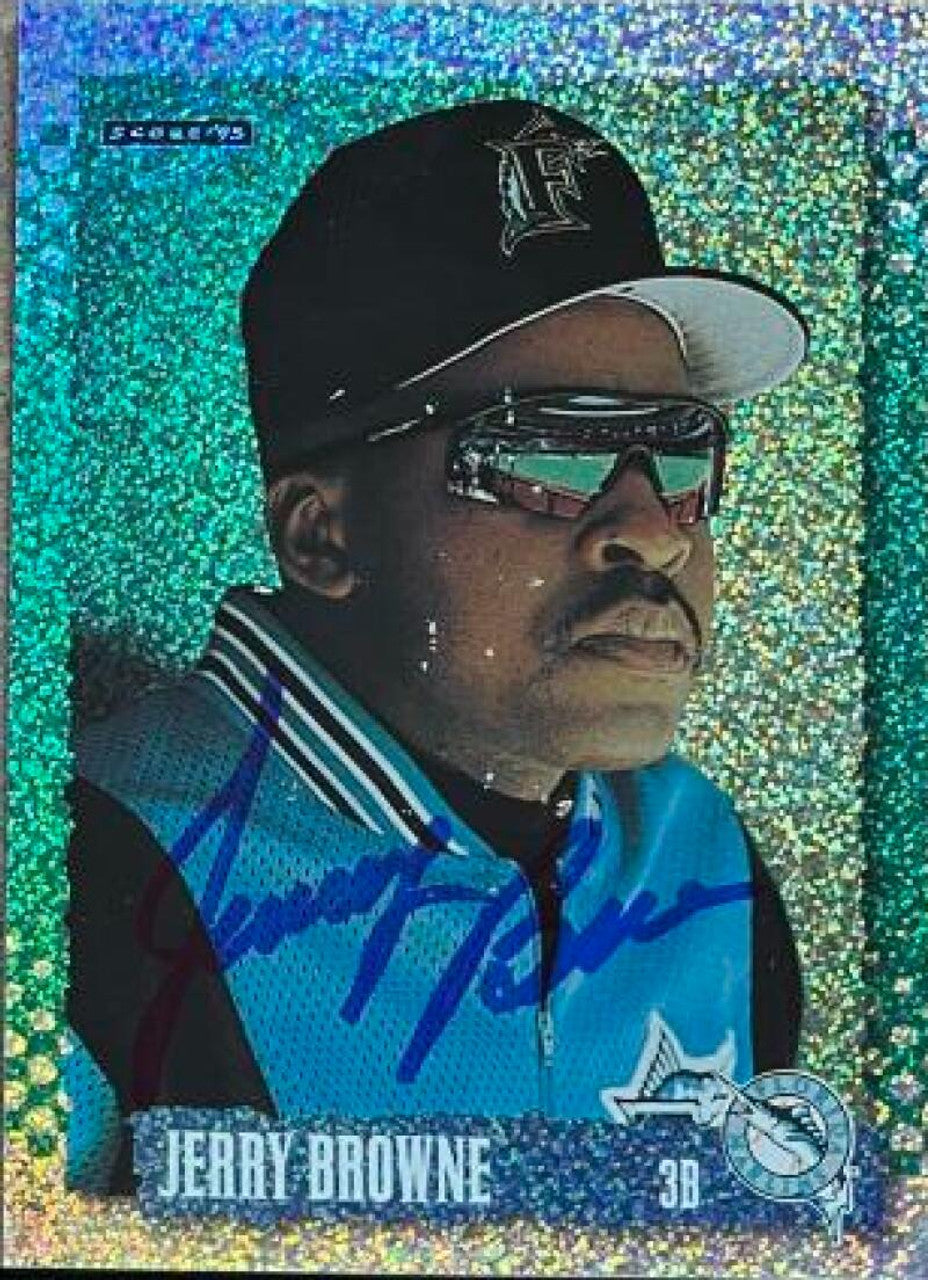 Jerry Browne Signed 1995 Score Platinum Baseball Card - Florida Marlins