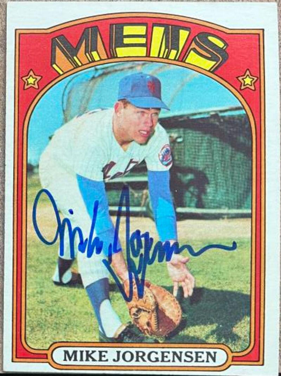 Mike Jorgensen Signed 1972 Topps Baseball Card - New York Mets