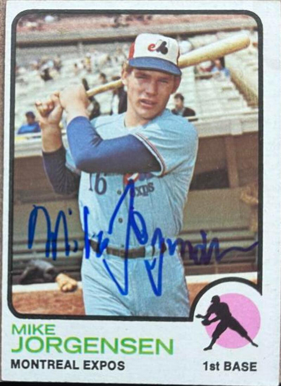 Mike Jorgensen Signed 1973 Topps Baseball Card - Montreal Expos