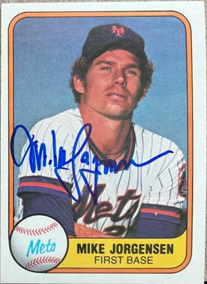 マイク・ジョーゲンセン直筆サイン入り 1981年 Fleer ベースボールカード - ニューヨーク・メッツ