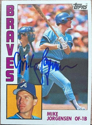 Mike Jorgensen Signed 1984 Topps Baseball Card - Atlanta Braves