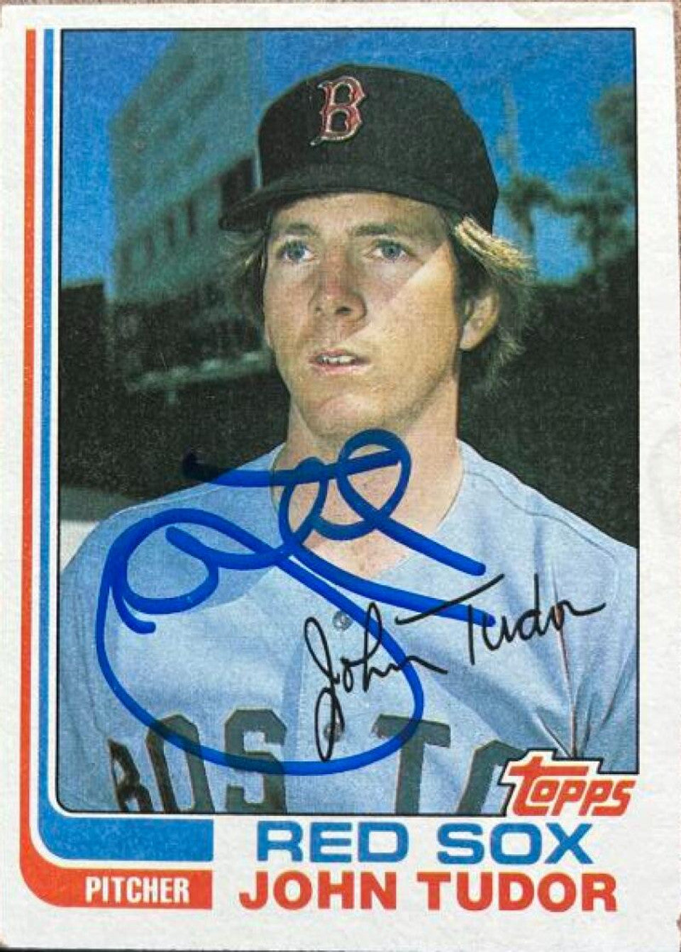 ジョン・チューダー直筆サイン入り 1982 Topps ベースボールカード - ボストン レッドソックス