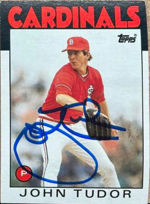 ジョン・チューダー直筆サイン入り 1986 Topps ベースボールカード - セントルイス・カーディナルス #474