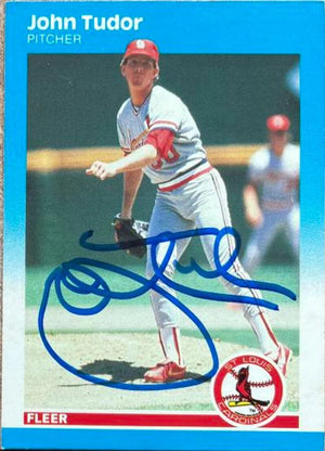 ジョン・チューダー直筆サイン入り 1987 フリーア ベースボールカード - セントルイス・カーディナルス