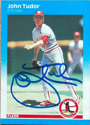 John Tudor Signed 1987 Fleer Baseball Card - St Louis Cardinals