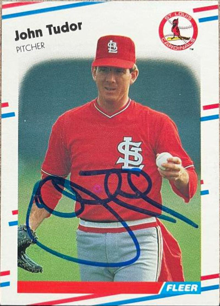 John Tudor Signed 1988 Fleer Baseball Card - St Louis Cardinals