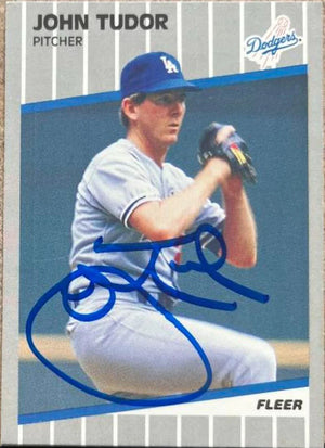 John Tudor Signed 1989 Fleer Baseball Card - Los Angeles Dodgers