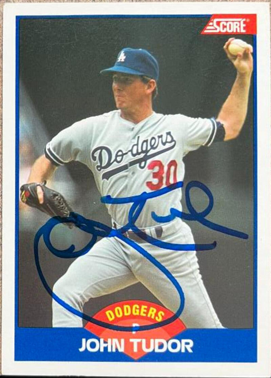 John Tudor Signed 1989 Score Baseball Card - Los Angeles Dodgers