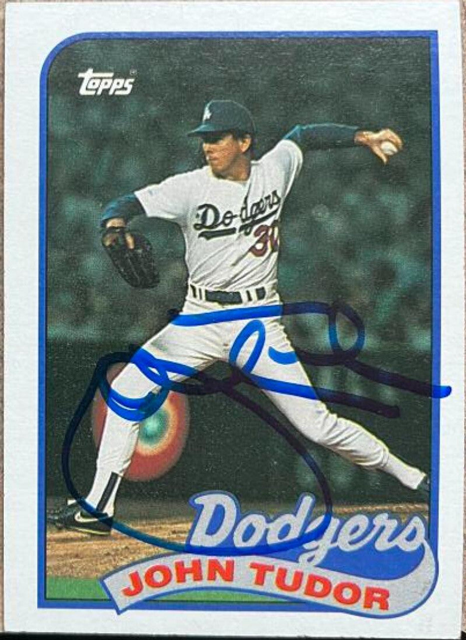 John Tudor Signed 1989 Topps Baseball Card - Los Angeles Dodgers