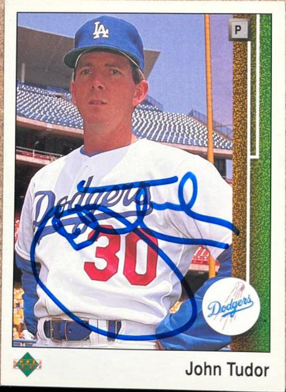 John Tudor Signed 1989 Upper Deck Baseball Card - Los Angeles Dodgers