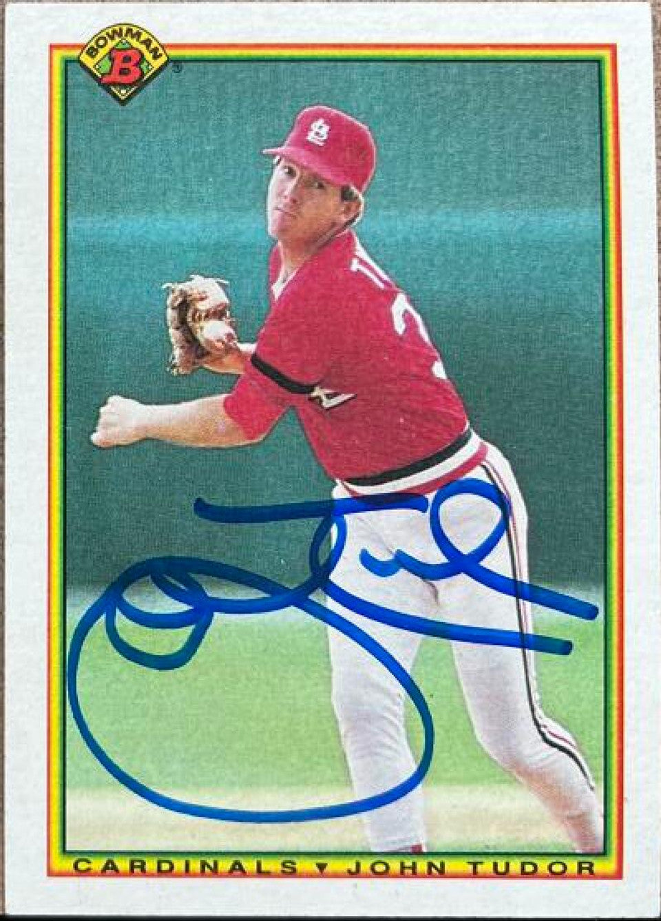 John Tudor Signed 1990 Bowman Baseball Card - St Louis Cardinals