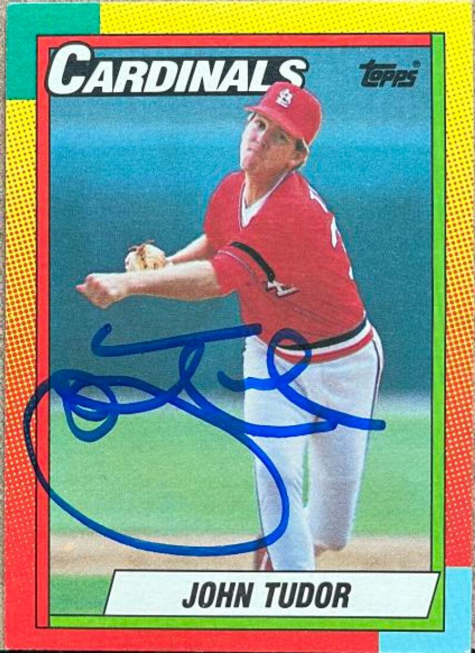 John Tudor Signed 1990 Topps Traded Baseball Card - St Louis Cardinals