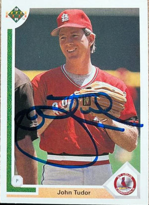 John Tudor Signed 1991 Upper Deck Baseball Card - St Louis Cardinals