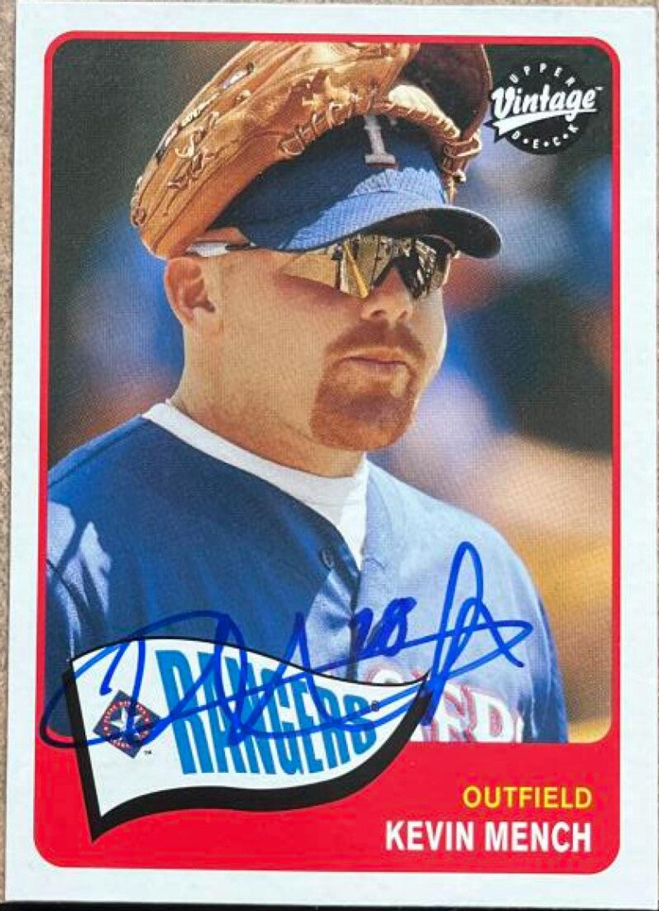 Kevin Mench Signed 2003 Upper Deck Vintage Baseball Card - Texas Rangers