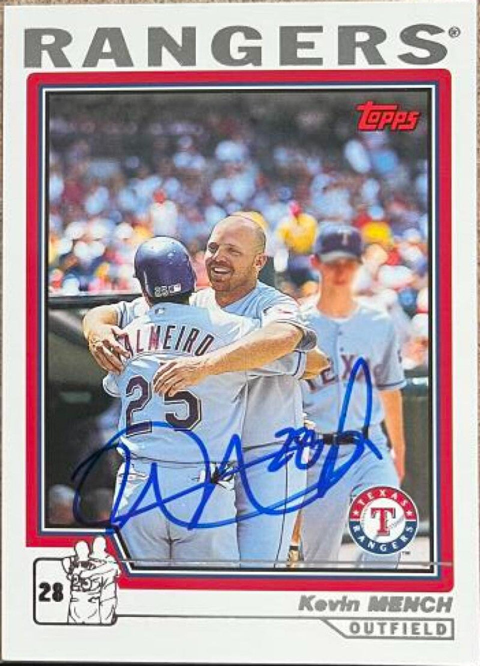 Kevin Mench Signed 2004 Topps Baseball Card - Texas Rangers